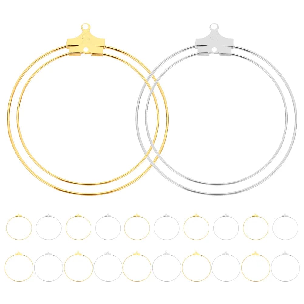 40 Pezzi Componenti Rotondi per Orecchini, Design Unico, Leggeri, in Acciaio Inossidabile, Forniture per Creazione Gioielli Fai da Te, Componenti a Cerchio