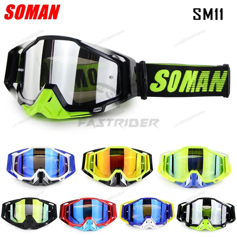 ATV Motocross Occhiali Lente Per SOMAN SM11 MX Off Road Dirt Bike Caschi Moto Occhiali Sci Moto Occhiali