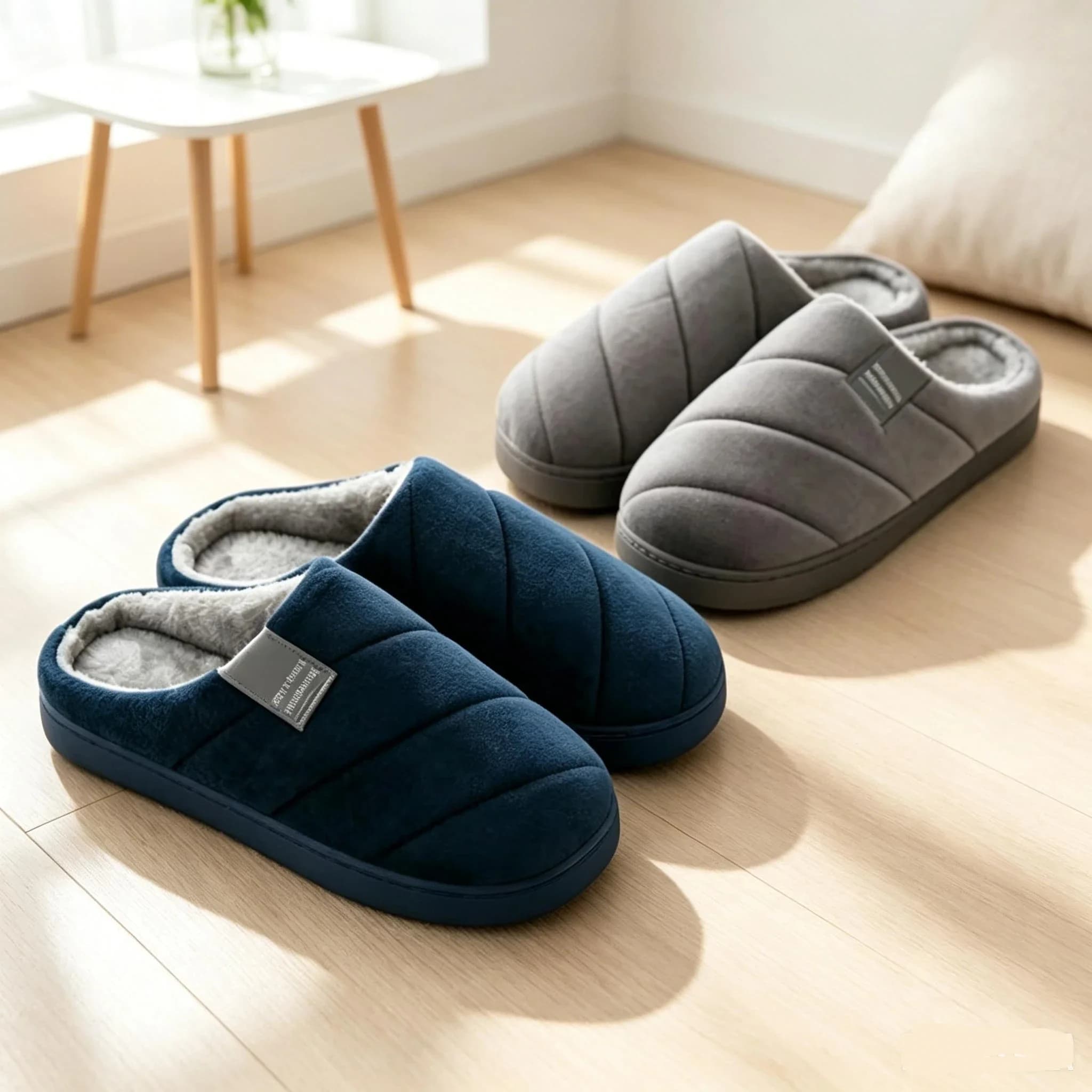 New Women's Thick-Soled Soft-Soled Household Slippers Household Plush Slippers Men Non-Slip Warm Slippers Indoor Winter