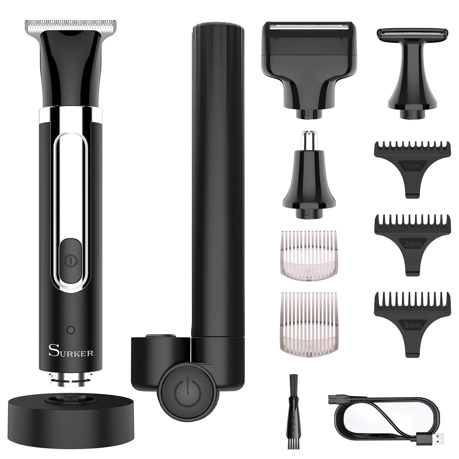 Surker New multifunctional men's grooming kit Home Use Razor Four in a Trimmer Washable for the whole body Trimmer for nose hair Razor