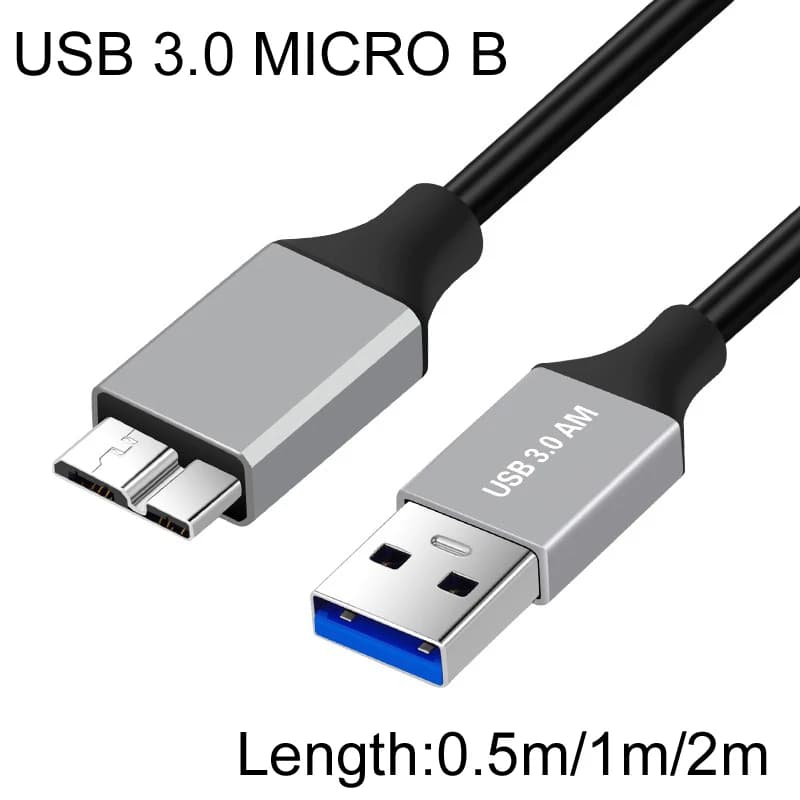 Cavo da 0.5m/1m/2m USB 3.0 da tipo A A Micro B cavo 5Gbps 2A cavo di sincronizzazione dati veloce adattatore per cavo per disco rigido esterno HDD Hard