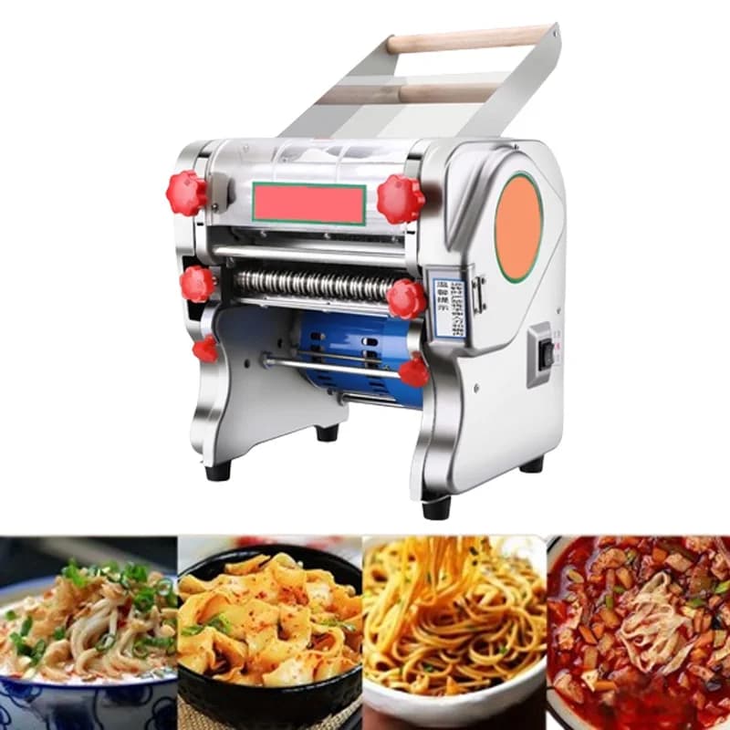 KOTUMY Macchina per pressare la pasta elettrica per noodle Macchina per tagliare tagliatelle in acciaio inossidabile con pasta rotonda 220V