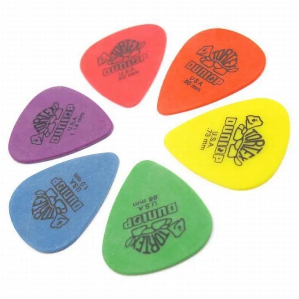 Plettro per chitarra standard Dunlop Tortex da 6 pezzi 0,50-1,14 mm Scegli la tua dimensione