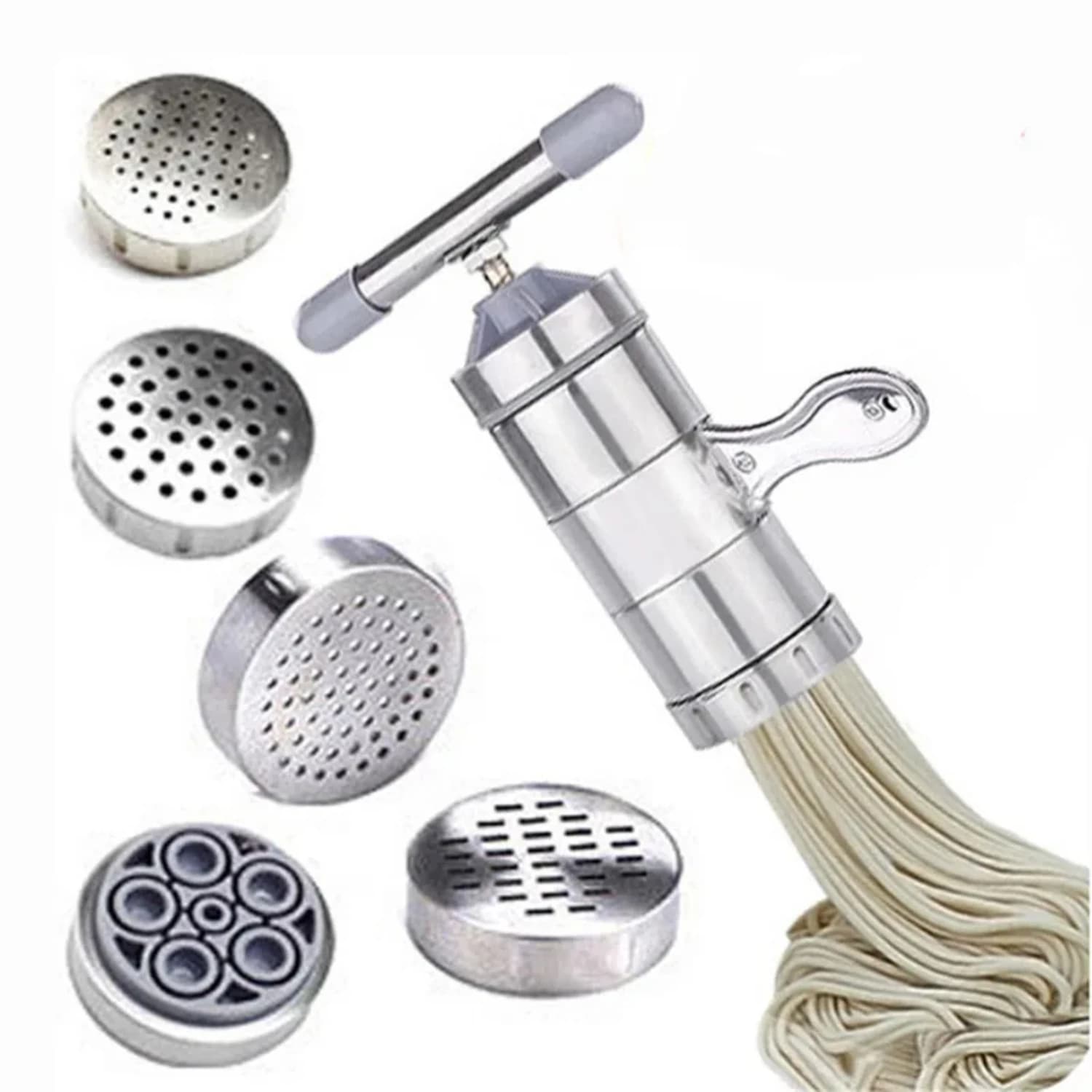 Noodle Maker Pressa manuale per uso domestico in acciaio inossidabile Utensile da cucina Macchina per noodle cava Macchina per noodle fatta a mano