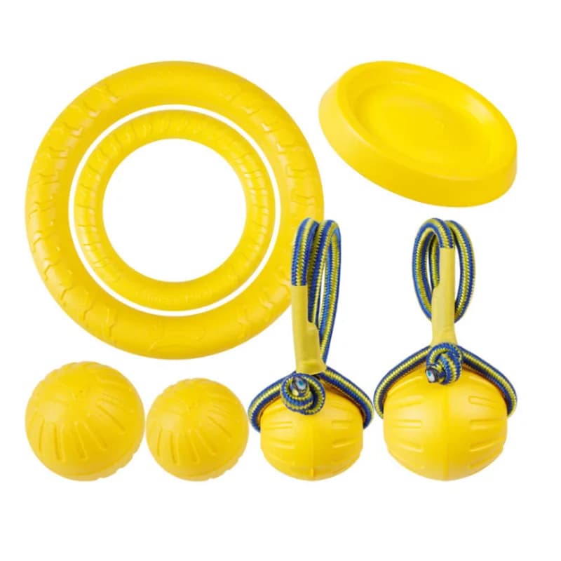 EVA Toy For Pets Home Dog Ball Floating Ball Training For Dogs Pulling Ring Resistant To the Dead Dentition Ball For Animals Corda Ball Foam Resistant To the Dead Toy For Dogs