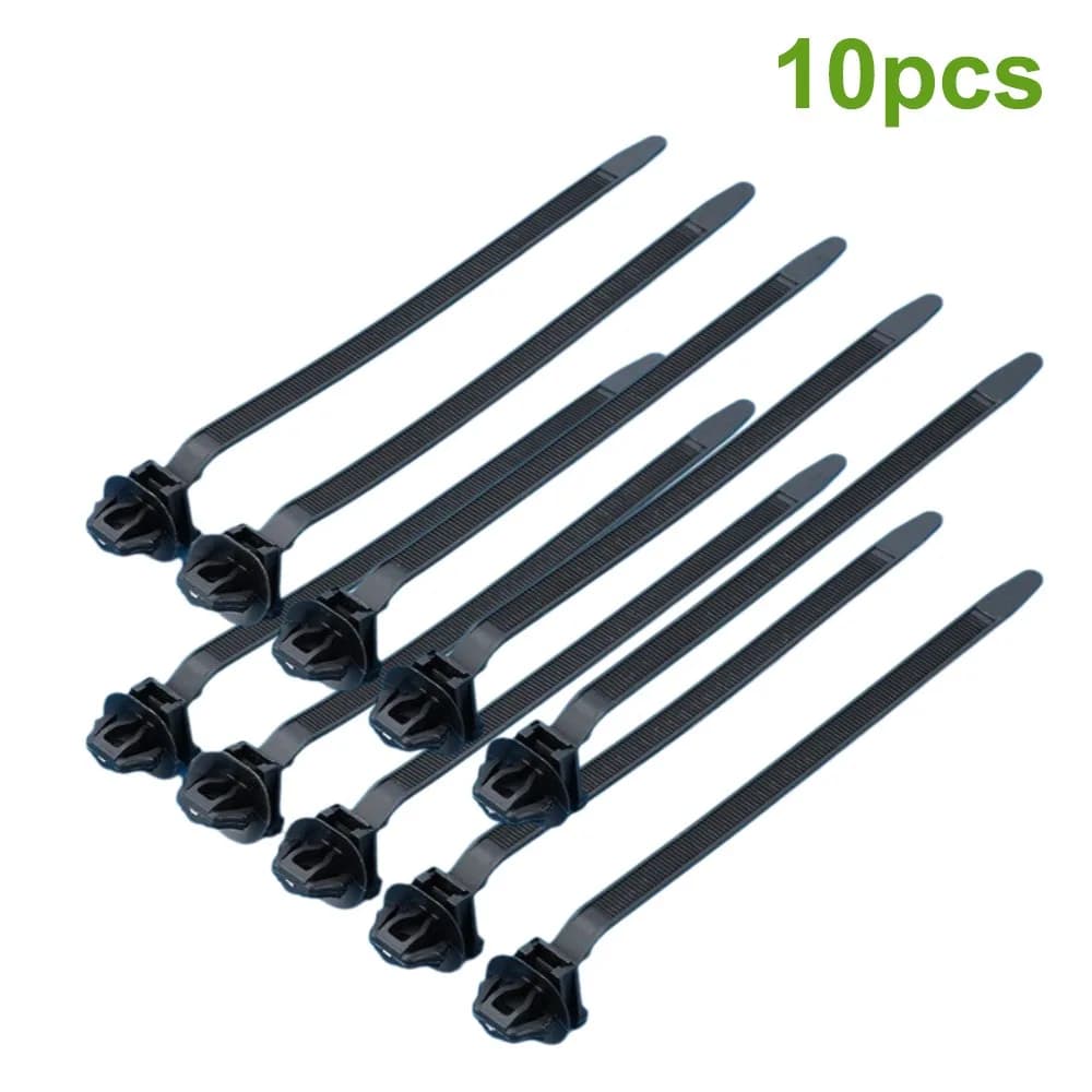 10pcs Nylon Automotive Cable Tie Adjustable Buckle Black Cable Tie Strap 158x7mm Vehicle Wire Strap Automotive Wire Management