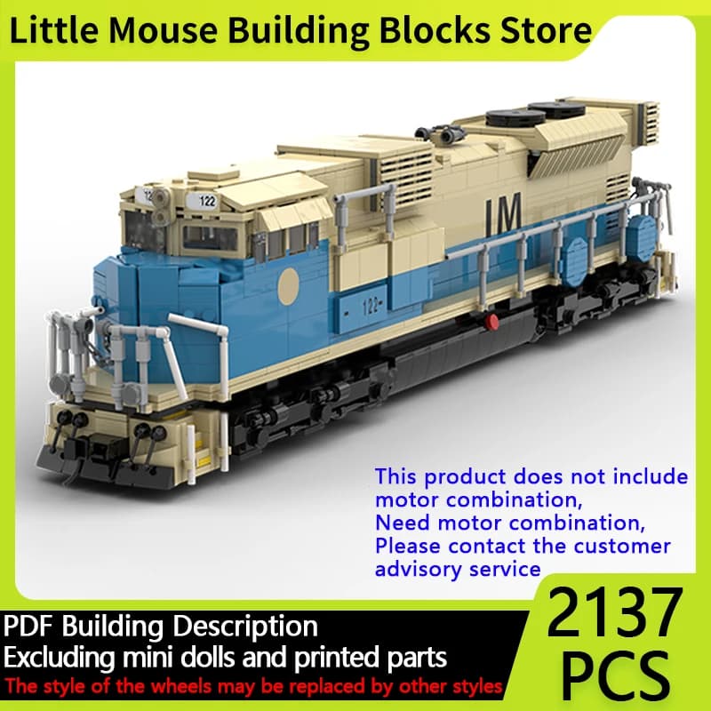 City Car Model MOC Building Bricks SD70ACS Diesel Locomotive Train Modular Technology Gifts Holiday Assemble Children Toys Suit