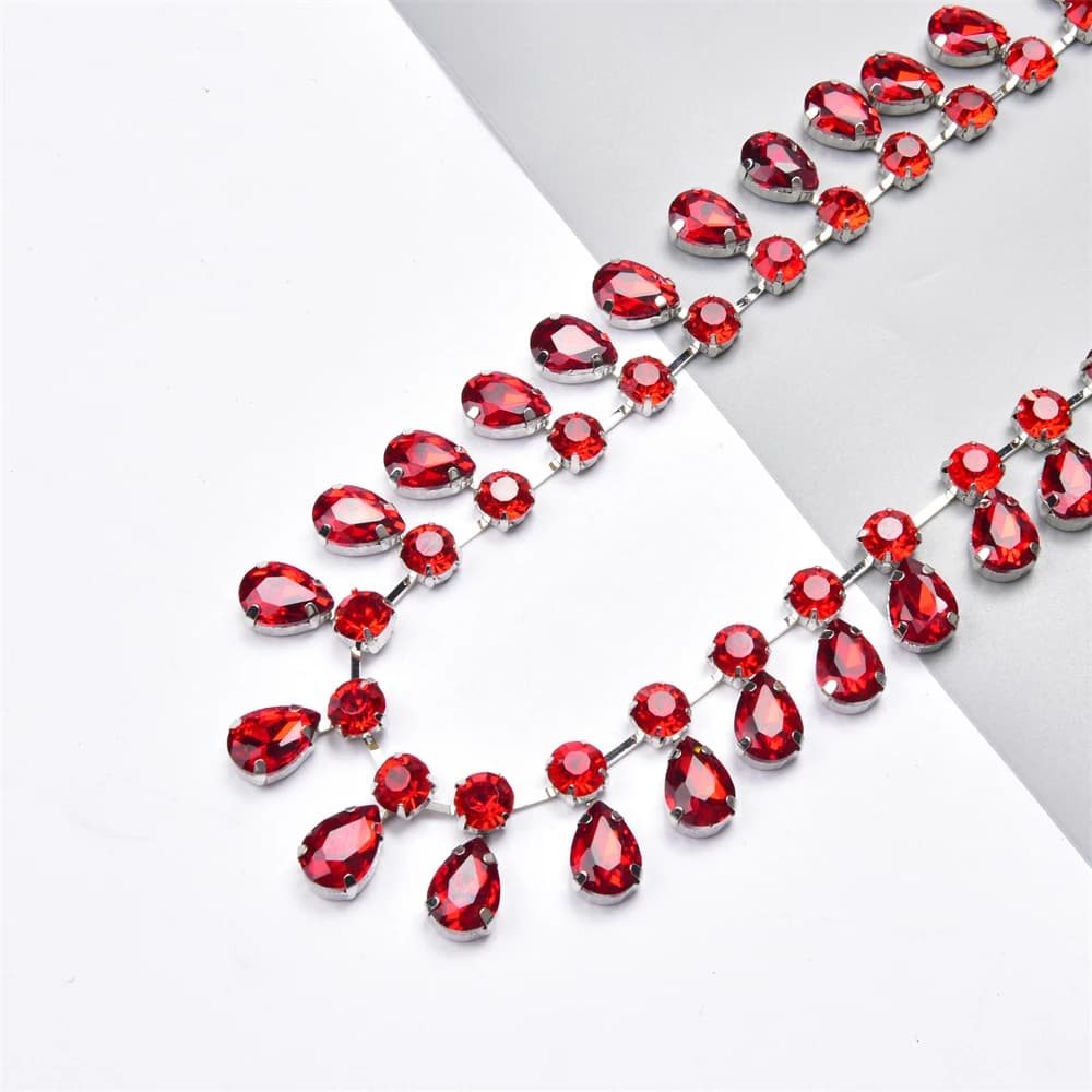 2,5 cm bella catena di strass rotonda a goccia di cristallo nappa argento fondo cintura borsa scarpa gioielli abito da sposa accessorio