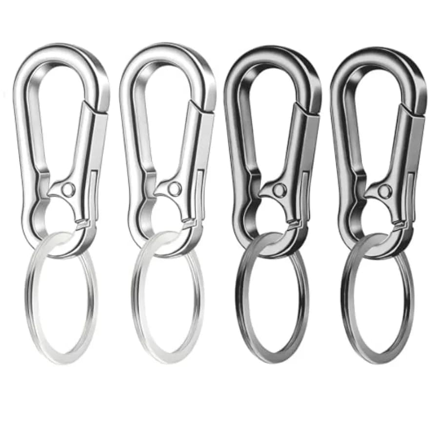 4 Pack Keychain, Metal Key Chain, Sturdy Key Ring, Key Rings Key Organizer Keychain Clip Key Chains for Men Women