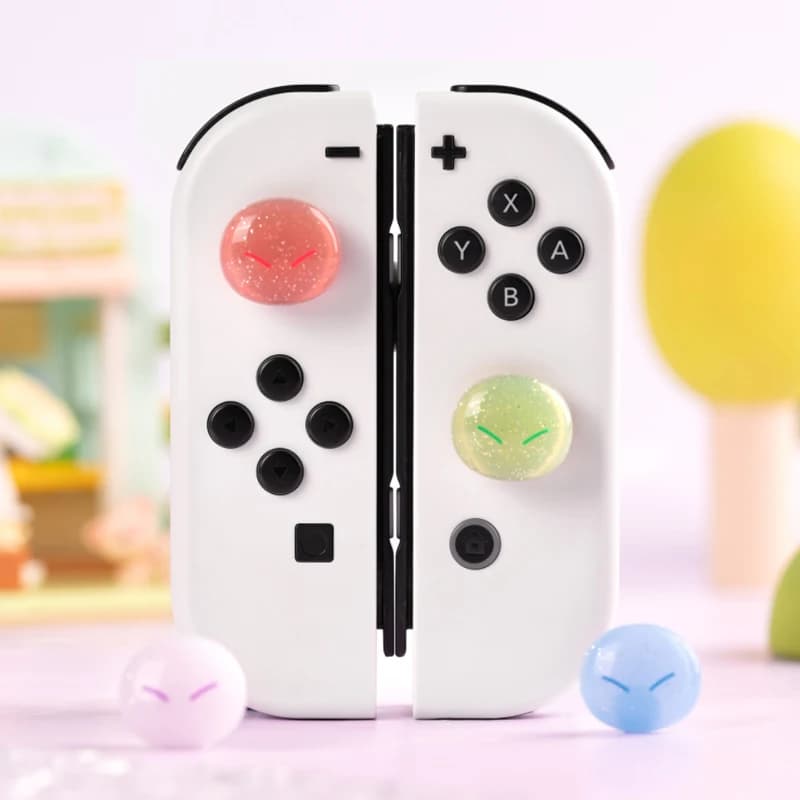 Cute Slimer Glitter Silicone Soft Thumb Stick Grip Cap Joystick Cover per Switch NS Oled/Lite Joy-con Bling Thumbstick Case