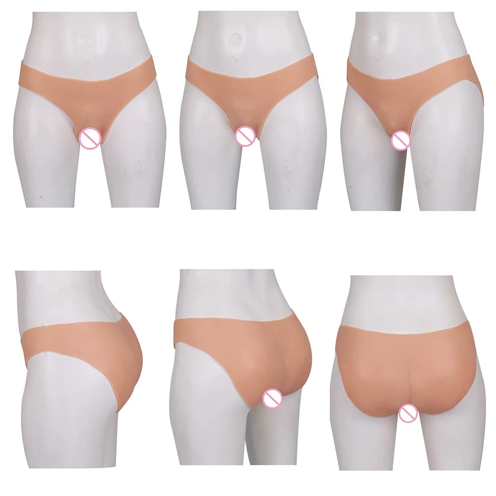 Slip in silicone con canale vaginale Crossdressing Sissy Cosplay Realistico Vagina finta Drag Queen Pantaloni vaginali TransgenderUnderwea
