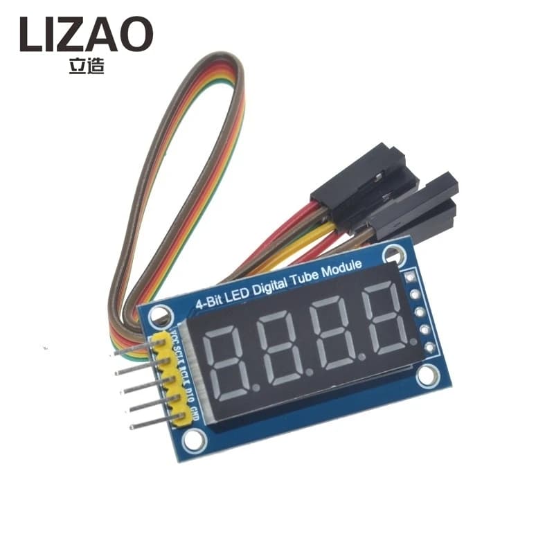 Modulo Display LED a Tubo Digitale LIZAO a 4 Bit, Schermo a 4 Cifre con Porta Seriale e Driver 595 per Progetti Elettronici Fai-da-Te Arduino