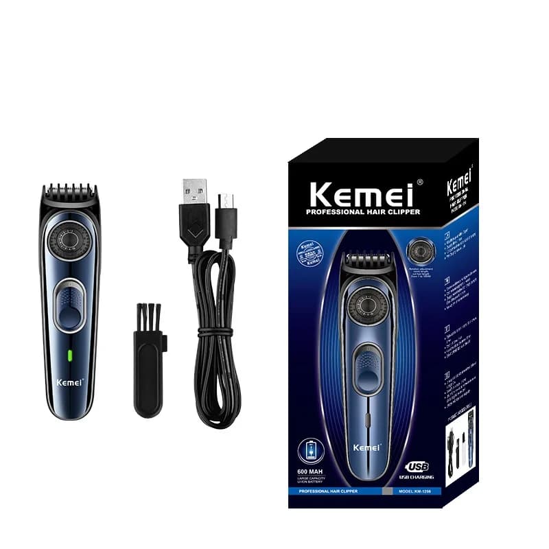 Kemei km-1256 High Quality USB Barber Waterproof Wireless Hair Cutters Electric Wireless