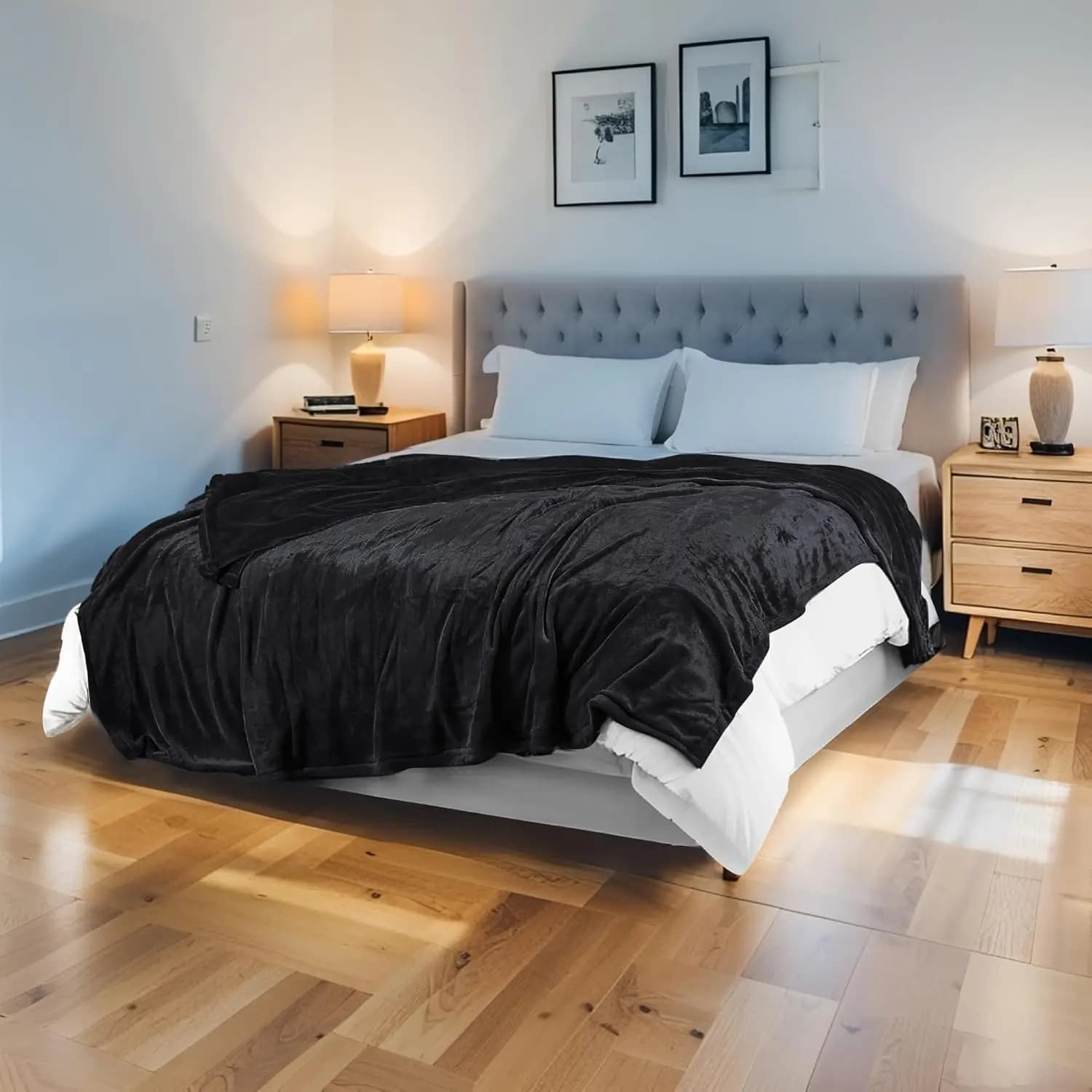 Coperta riscaldata elettrica a grandezza naturale, 72x84 pollici con copertura in micropeluche, 5 impostazioni di calore e spegnimento automatico, lavabile in lavatrice in grigio ferro