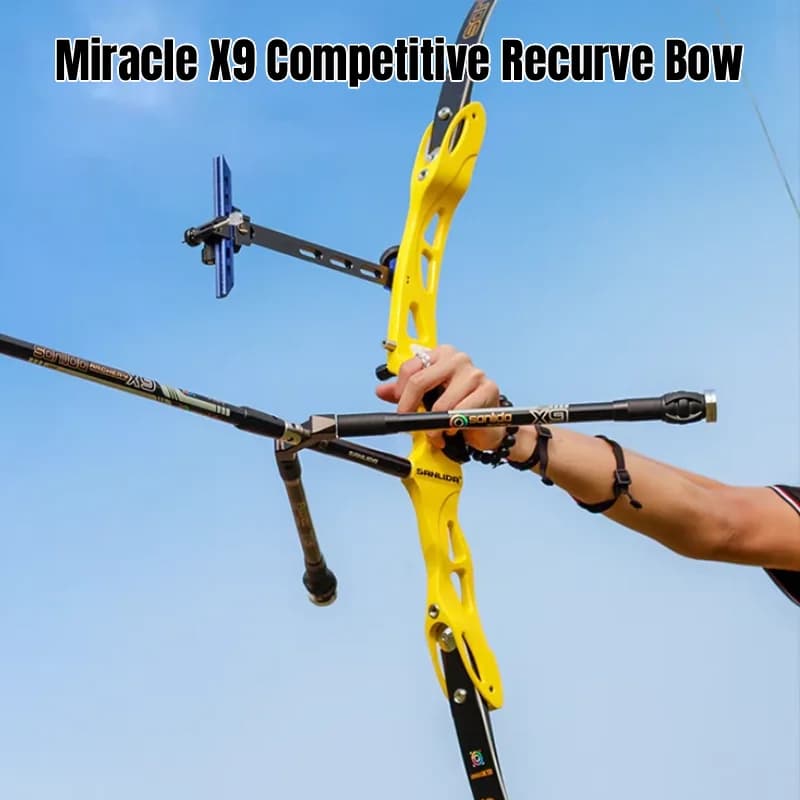 Miracle X9 Competitive Recurve Bow 25" ILF Riser 66in/68in/70in 14-44lbs Right Hand Archery Bow for Target Shooting