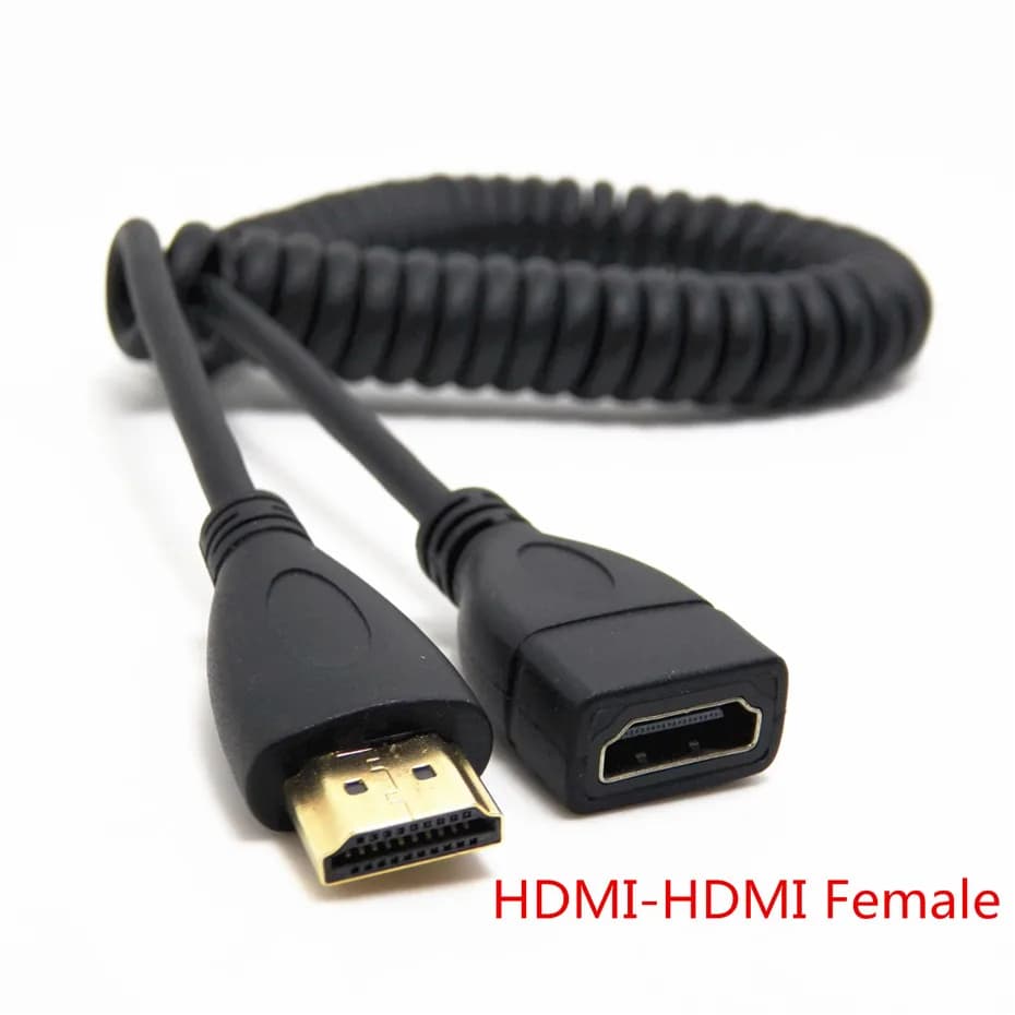 Compatible with HDMI from HDMI to right and left corner Mini HDMI, HDMI and Micro HDMI male to elasticized Curl spring flexible