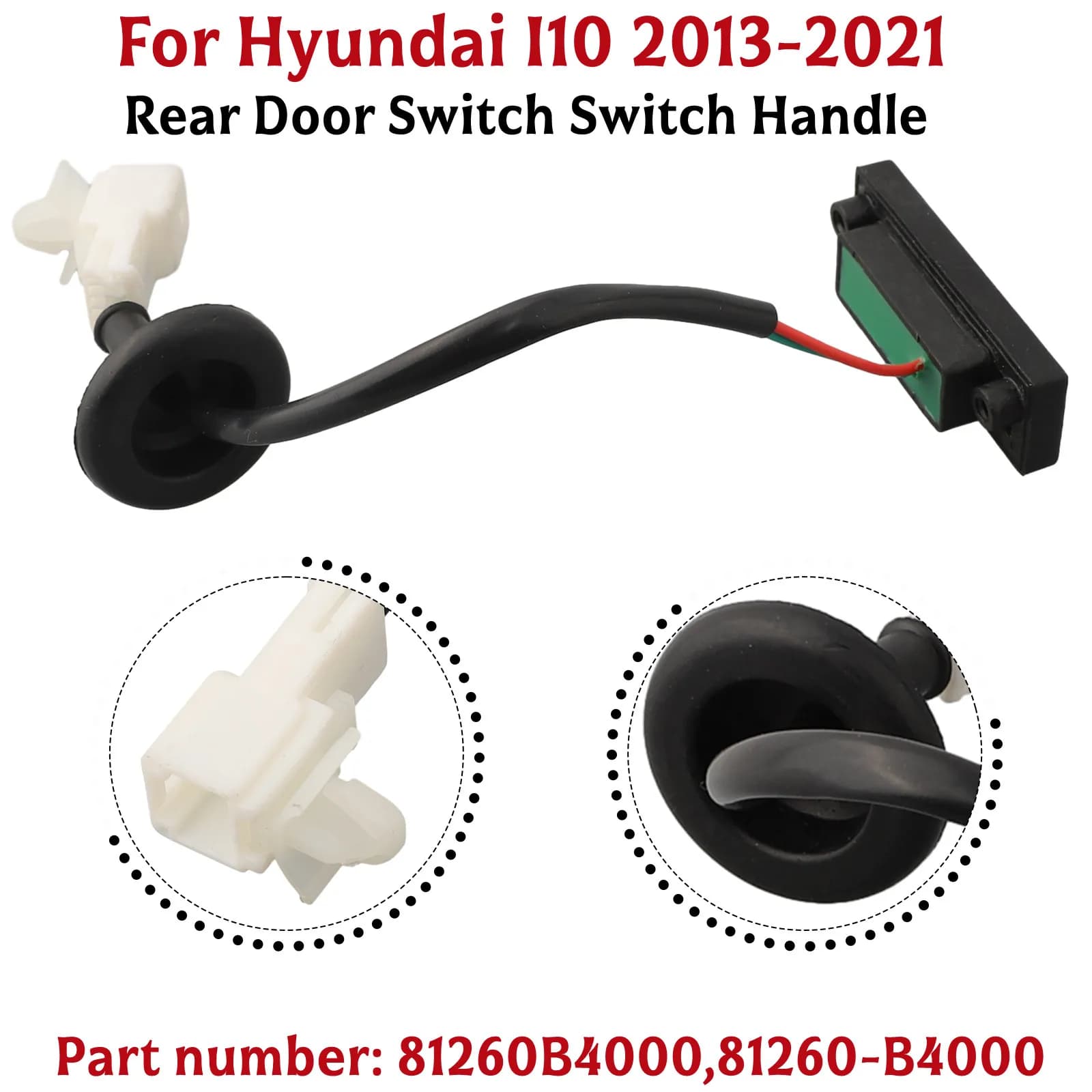 Interruttore della porta Tronco Posteriore Blocco Boot Maniglia di Rilascio Interruttori Portellone Apertura Tronco Interruttore Della Porta Per Hyundai I10 2013-2021 81260B4000