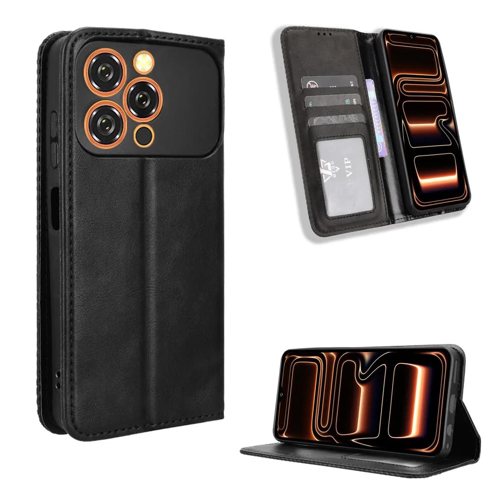 Custodia di lusso a portafoglio in pelle PU con chiusura magnetica per Oukitel C17 2026 - Borsa per telefono Oukitel C17