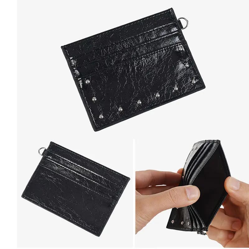 Portacarte Ultra Sottile per Donne, Portafoglio Slim per Carte di Credito, Piccolo Portacarte in Pelle con Blocco RFID