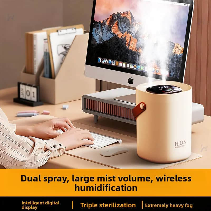 Umidificatore Compatto per Camera da Letto, Silenzioso per Ufficio e Dormitorio, Grande Nebulizzazione, Mini Portatile, Adatto per Donne in Gravidanza