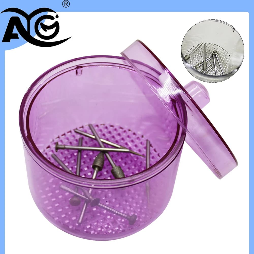 AG 1 pz Scatola per disinfezione dentale, contenitore per immersione frese e punte, custodia sterilizzante resistente al calore con cestello a rete per pulizia