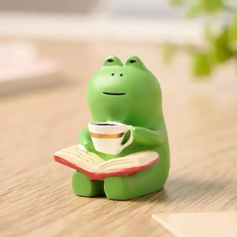 Nuova sedia a dondolo rana Simpatico ornamento fatto a mano Desktop domestico Simpatico granulo Auto Fai da te Gioco alla moda Resina Piccolo pendolo Arti e mestieri