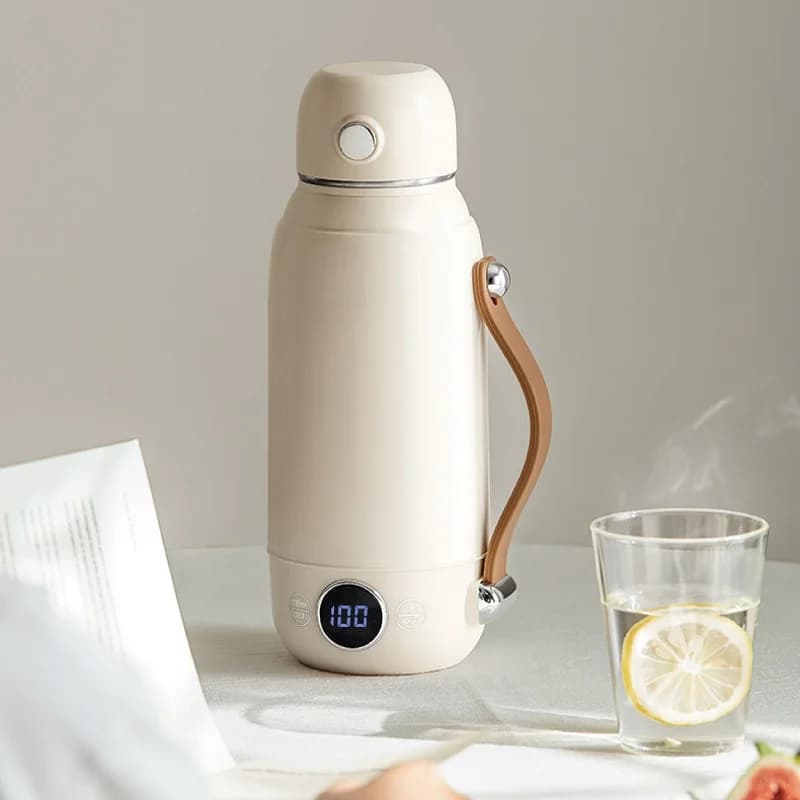 Bollitore Elettrico Portatile 800ml, Tazza Termica da Viaggio, Teiera Intelligente con Regolazione della Temperatura e Display LED