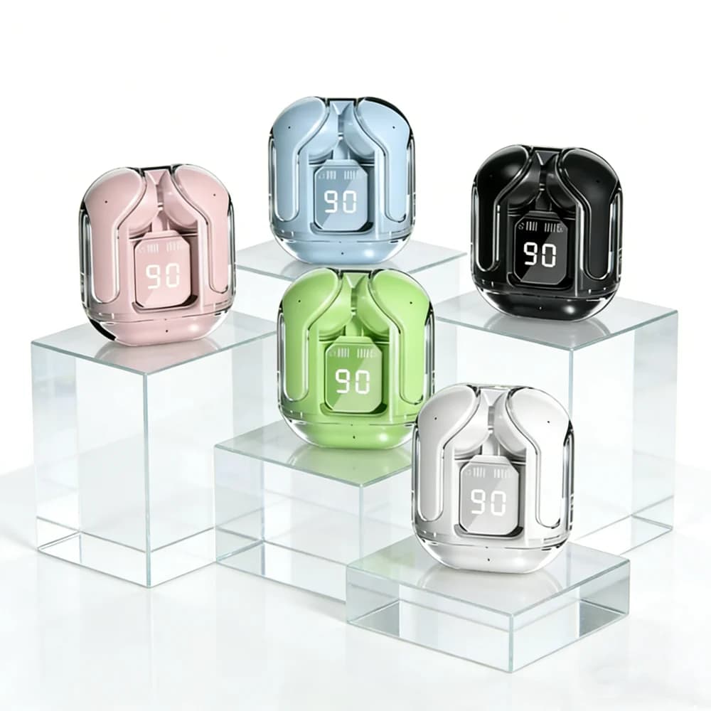 Mini auricolari wireless con display digitale LED, cuffie stereo Bluetooth 5.3 TWS per tutti gli smartphone