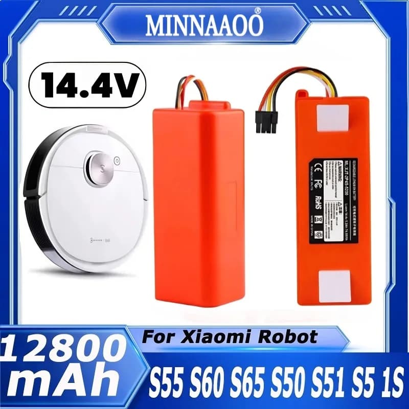 🔥 XJT-2P4S-5200S 14.4V Robot Aspirapolvere Batteria di Ricambio per Xiaomi Roborock S55 S60 S65 S50 S51 S5 1S 1ST MAX S6 Parti