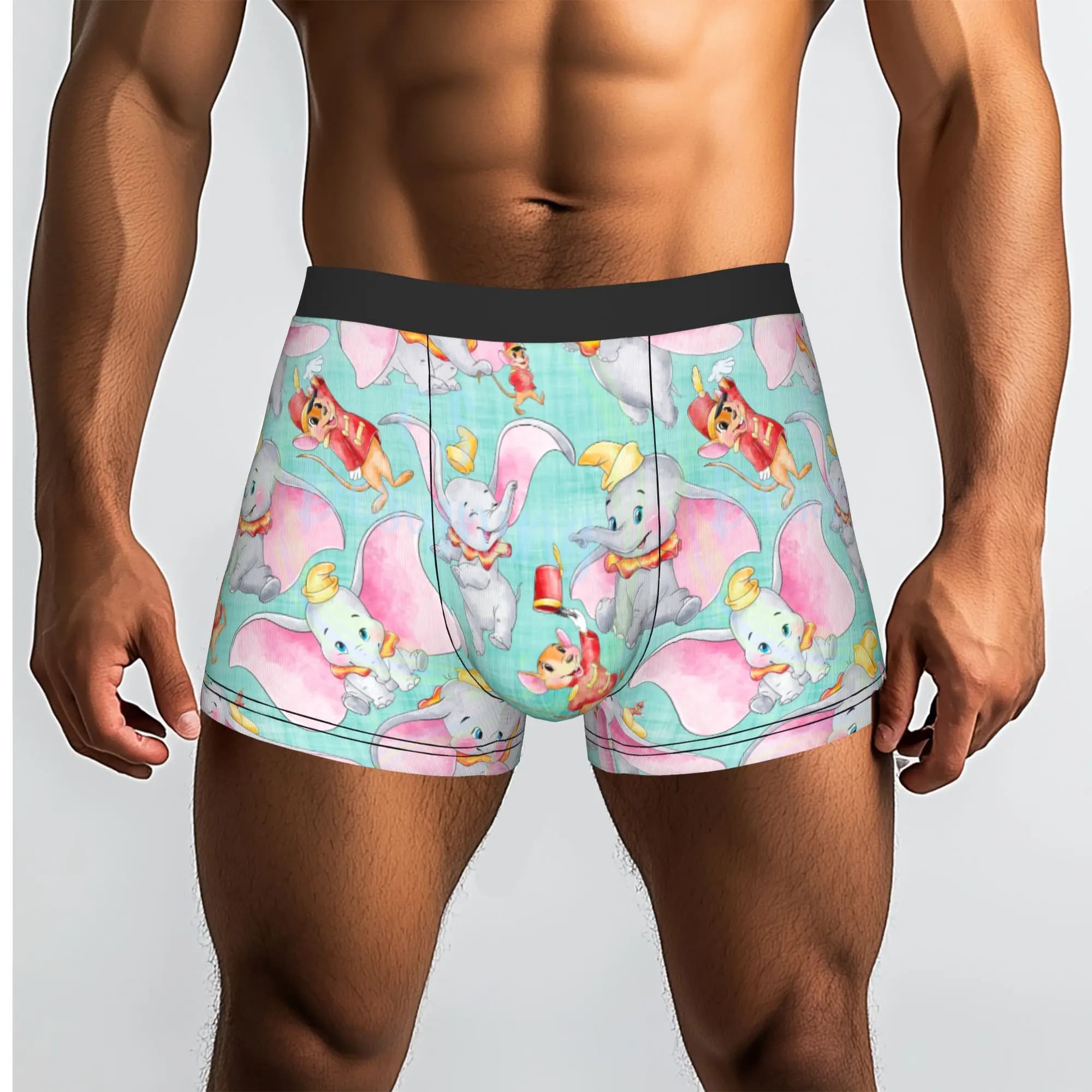 Customized D-Dumboes Cartoon Underwear Men Print Cute Elephant Boxer Briefs Shorts Panties Breathable Underpants
