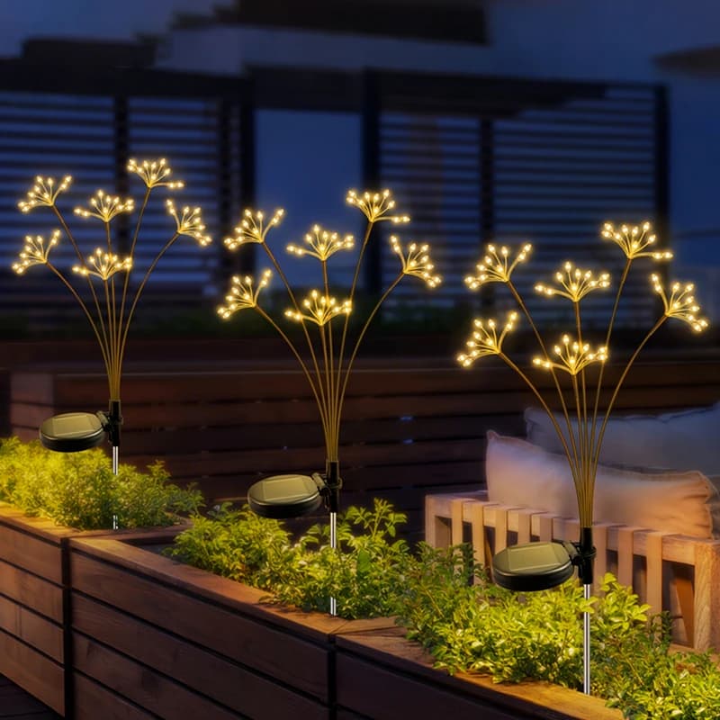 Luci Solari a Forma di Fiore per Prato, Decorazioni Luminose da Giardino per Campeggio, Cortile, Sentieri, Matrimoni e Feste