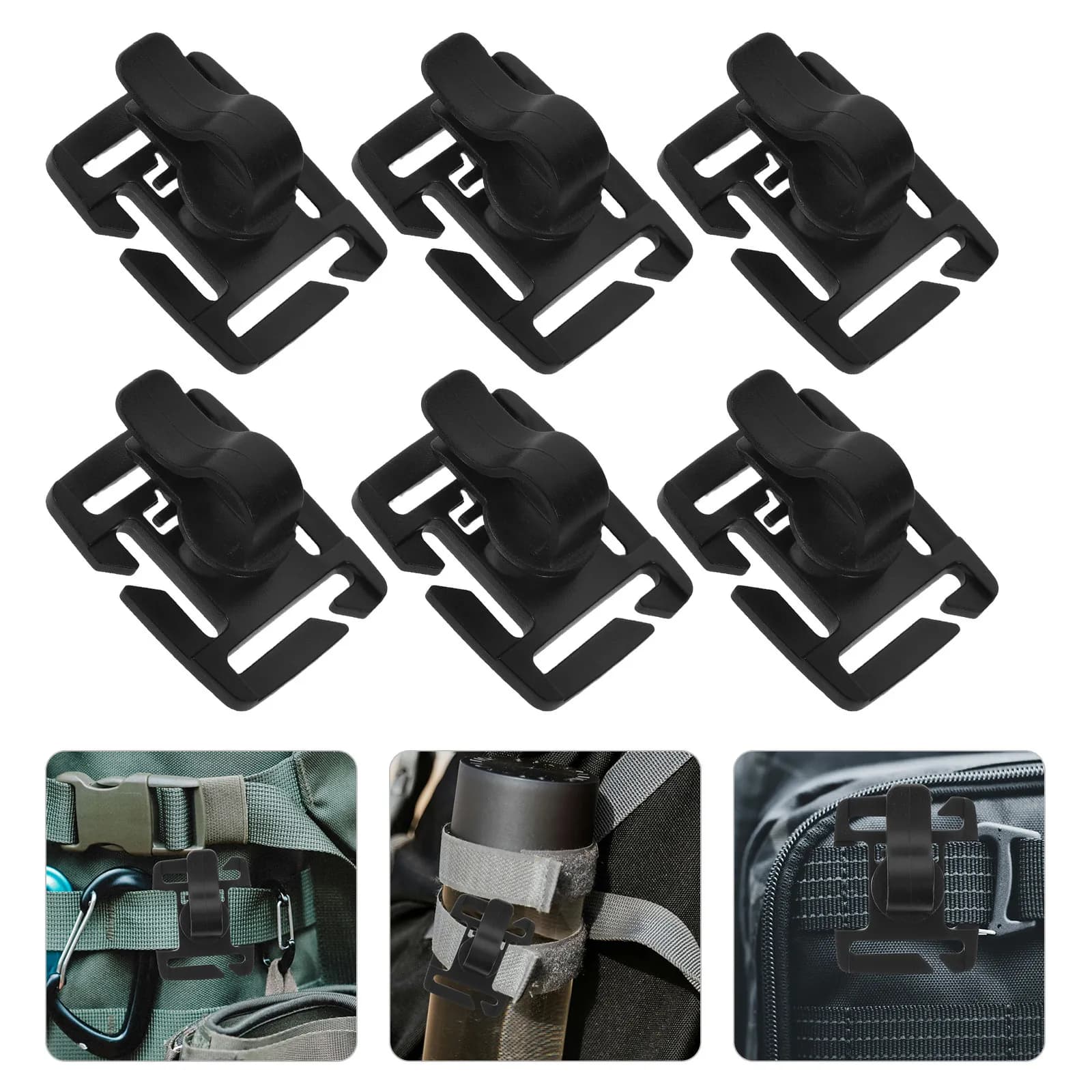 Clip Girevole per Tubo Idratazione (6 Pezzi) - Morsetto di Sicurezza per Zaino Outdoor, Supporto per Tubo Sacca Idratazione