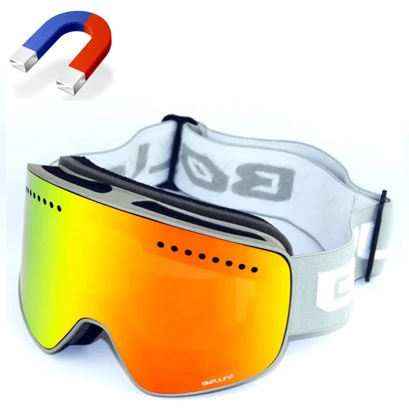 Occhiali da Sci con Doppia Lente Magnetica, Protezione UV400 Antiappannamento, Maschera da Neve per Uomo e Donna