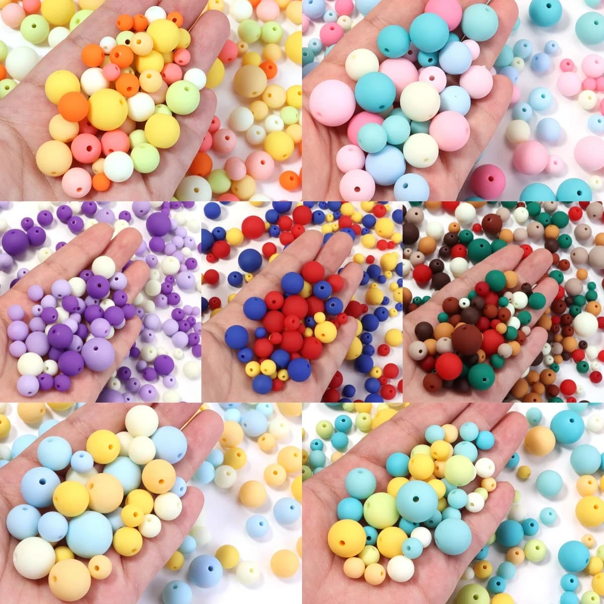 20-100pcs/lot Rubber Acrylic Beads Hand Feel Paint Round Beads Loose Beads For Jewelry Making DIY Necklace Bracelet