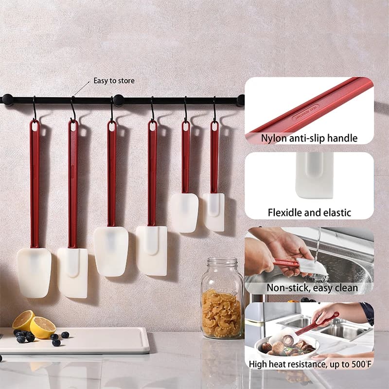 1/2 pezzi raschietto per burro in silicone set festa a casa torta fai da te raschietto per crema manico esteso raschietto strumenti da cucina