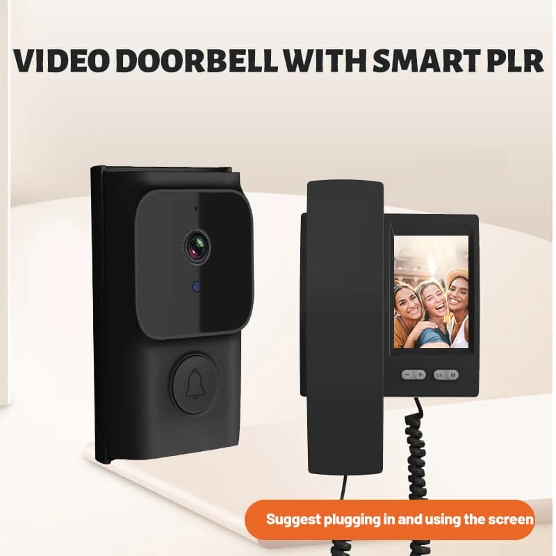 Schermo IPS da 4,3 pollici Citofono wireless Campanello visivo intelligente Videocitofono Spioncino Telecamera per porta