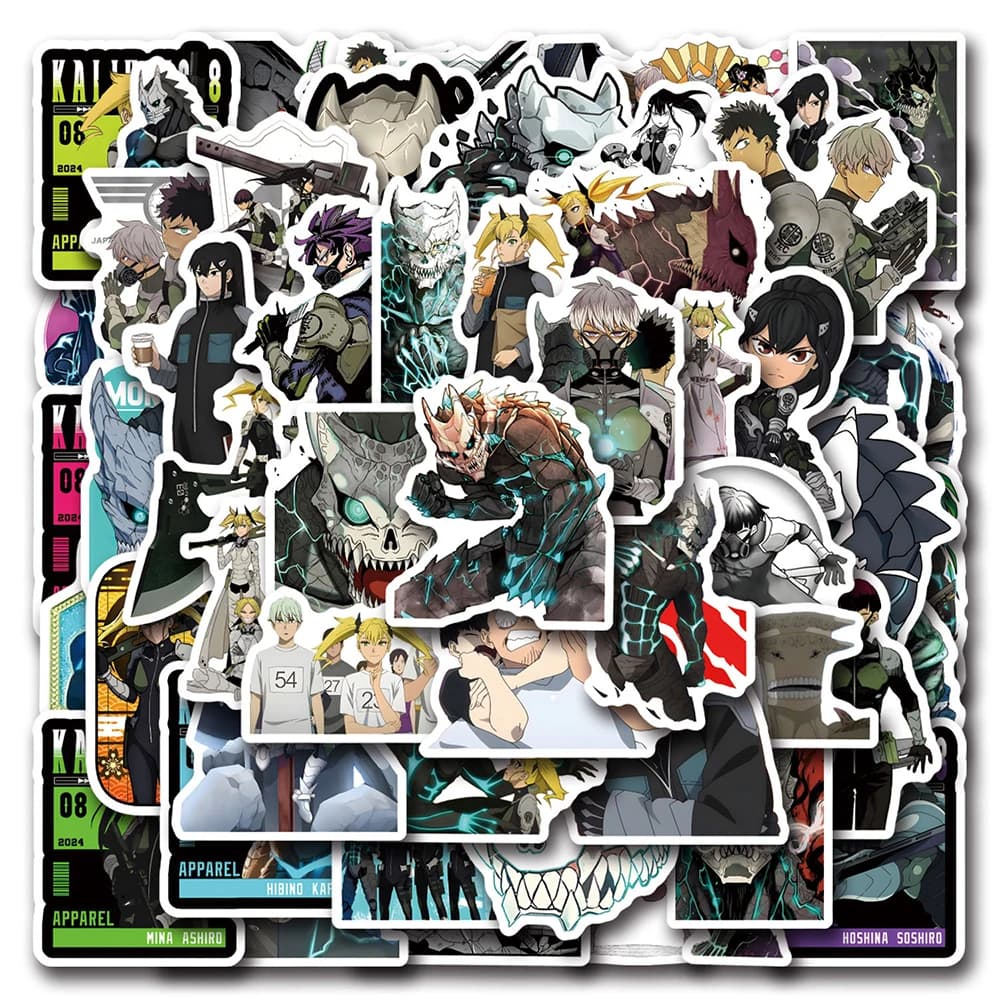 10/30/57pcs Cool Anime Kaiju No.8 adesivi Cartoon Kids decalcomanie fai da te giocattolo fai da te Skateboard Notebook cassa del telefono Manga Graffiti Sticker