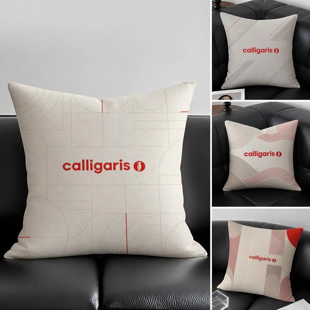 Brand Calligaris Cushion Cover Natural Linen Pillowcase Set, All-in-One Decor for Sofa, Bedroom & Chair