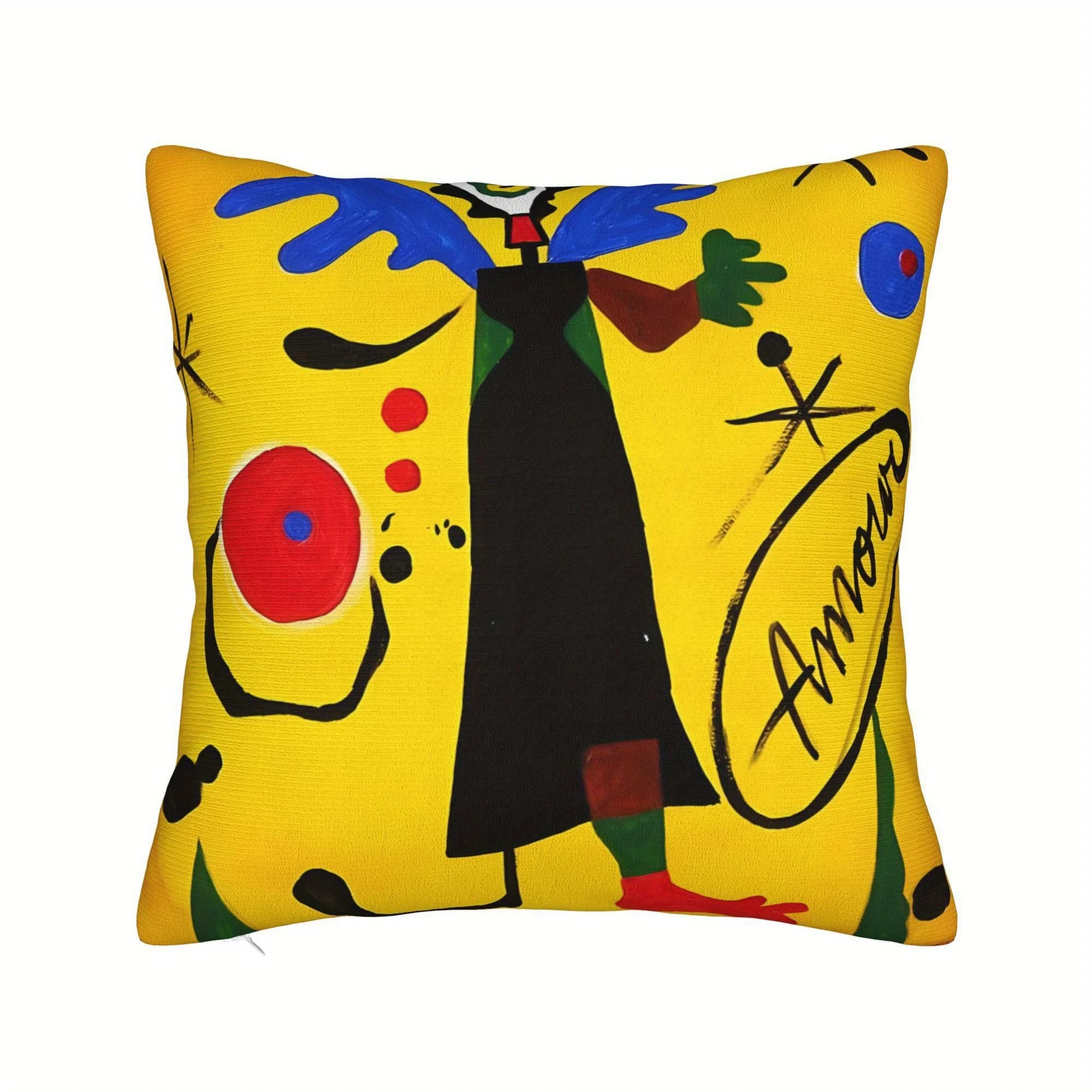 Trendy Yellow Abstract Pop Art Throw Pillowcase Cushion Cover for Modern Boho Living Room Home Decor Accent