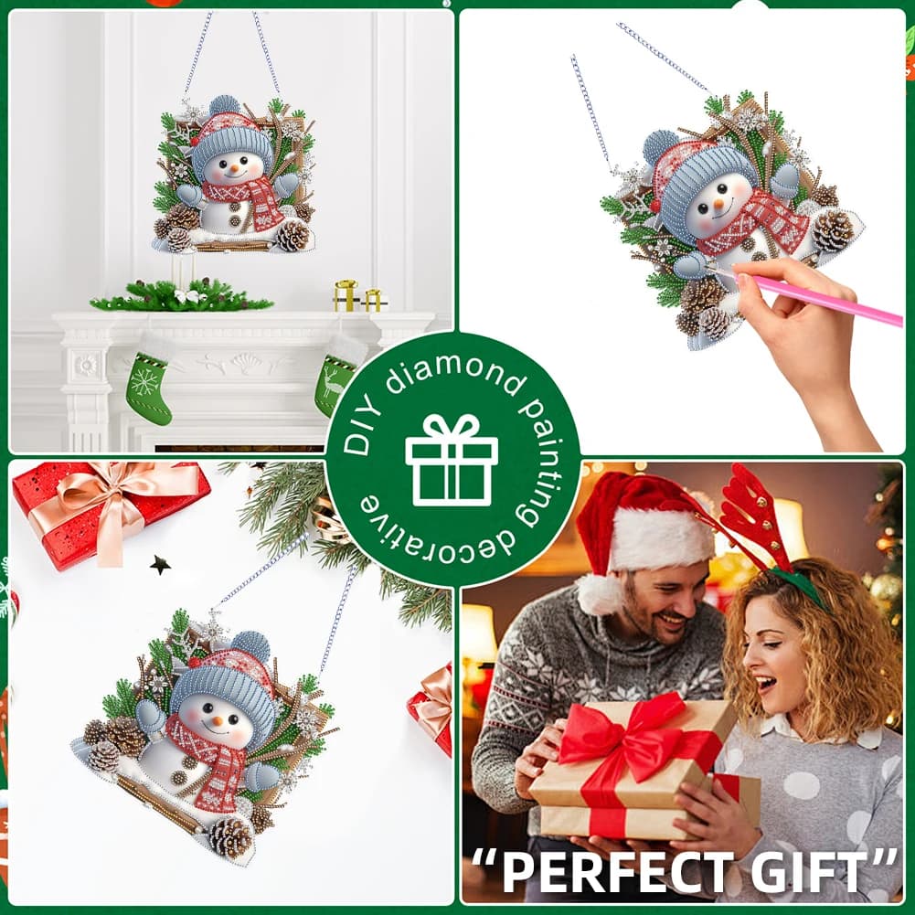 Set di Decorazioni Natalizie 2D/Piatte Fai-da-Te con Strass e Diamanti per Finestre e Pareti