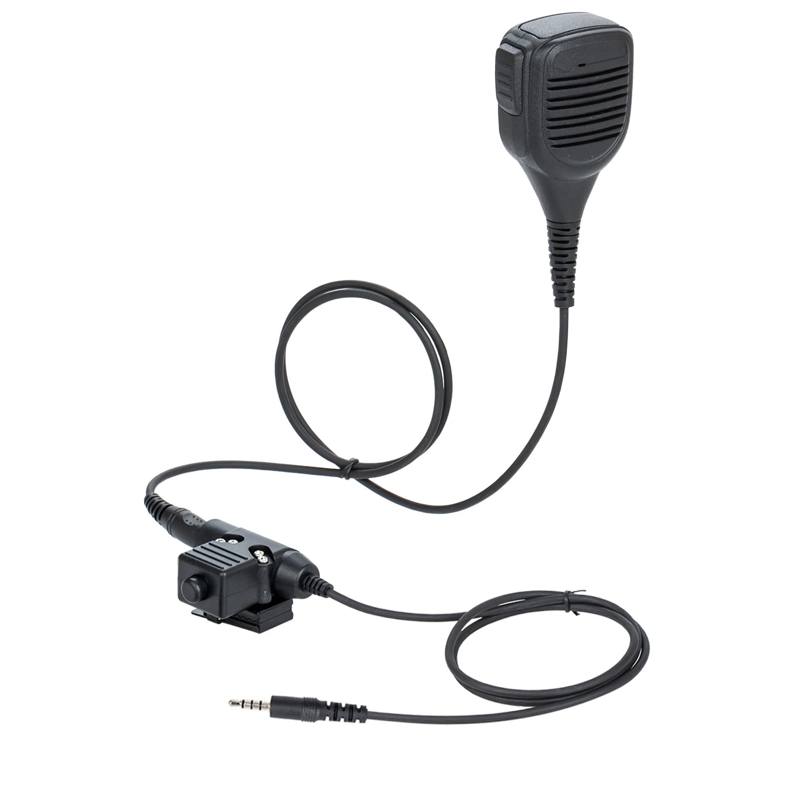 Microfono microfono per altoparlante NATO da 7.1mm con adattatore Jack da 3.5mm U94 PTT per iPhone Samsung HTC cellulare Walkie talkie radio bidirezionale
