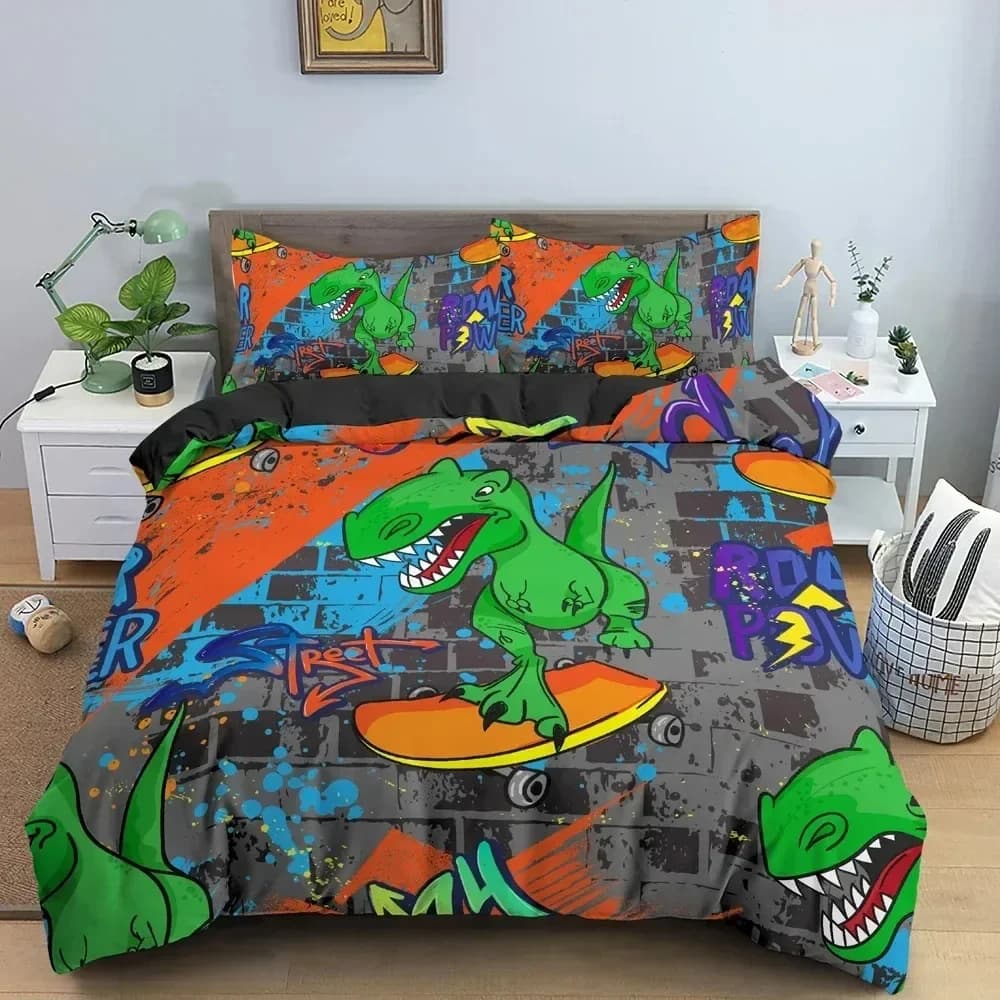 Moda 3D Stampa Anime Lenzuolo Graffiti Set di biancheria da letto Singolo Doppio Completo Queen King Size Set copripiumino per camera da letto per bambini adulti
