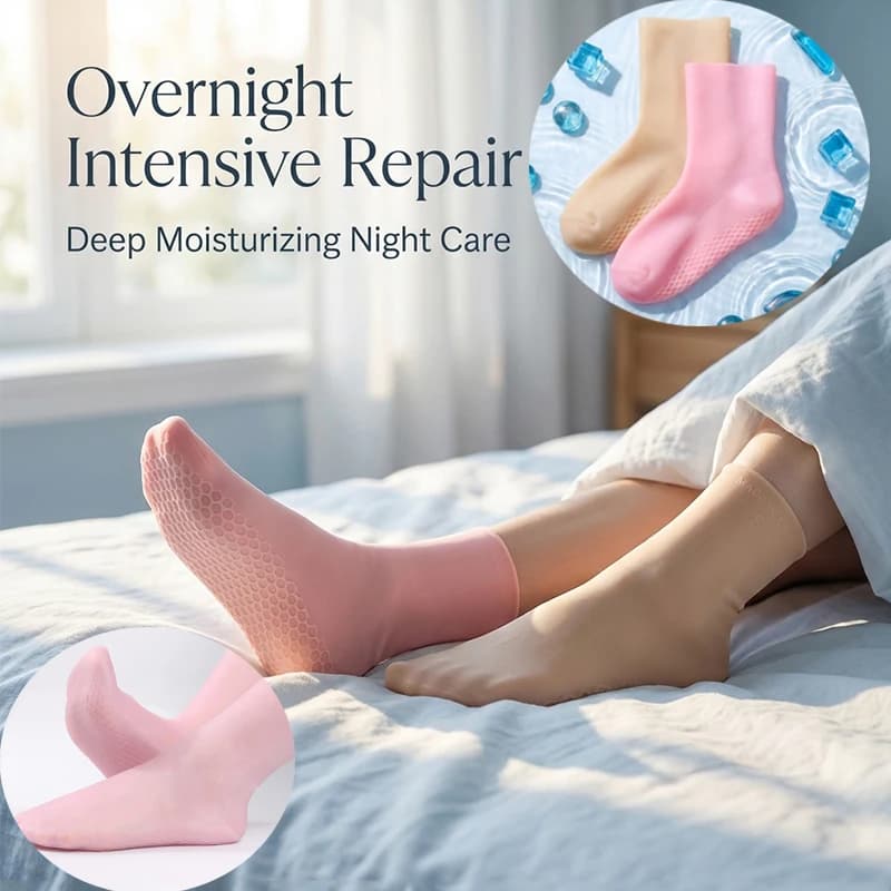 2 paia di calzini in silicone idratanti per piedi secchi e screpolati, calzini per la cura dei piedi, calzini per pedicure spa, calzini idratanti in gel per massaggio e cura dei piedi