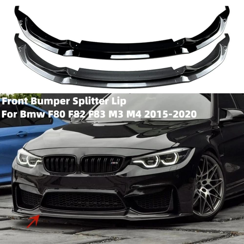 Front bumper Splitter Lip Spoiler For Bmw F80 F82 F83 M3 M4 V Style 2015-2020 Auto Diffuser Bodykits Protective Kit Cover