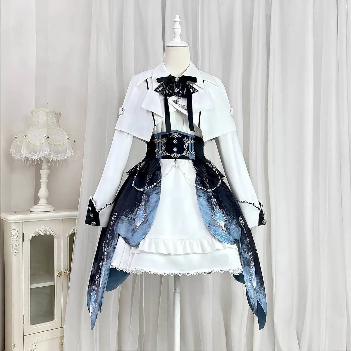 2025 Western Style Clothes LO Skirt Knight Costume Skirt New Lolita Women Lord Britain Preppy Style Carnival Halloween Cosplay
