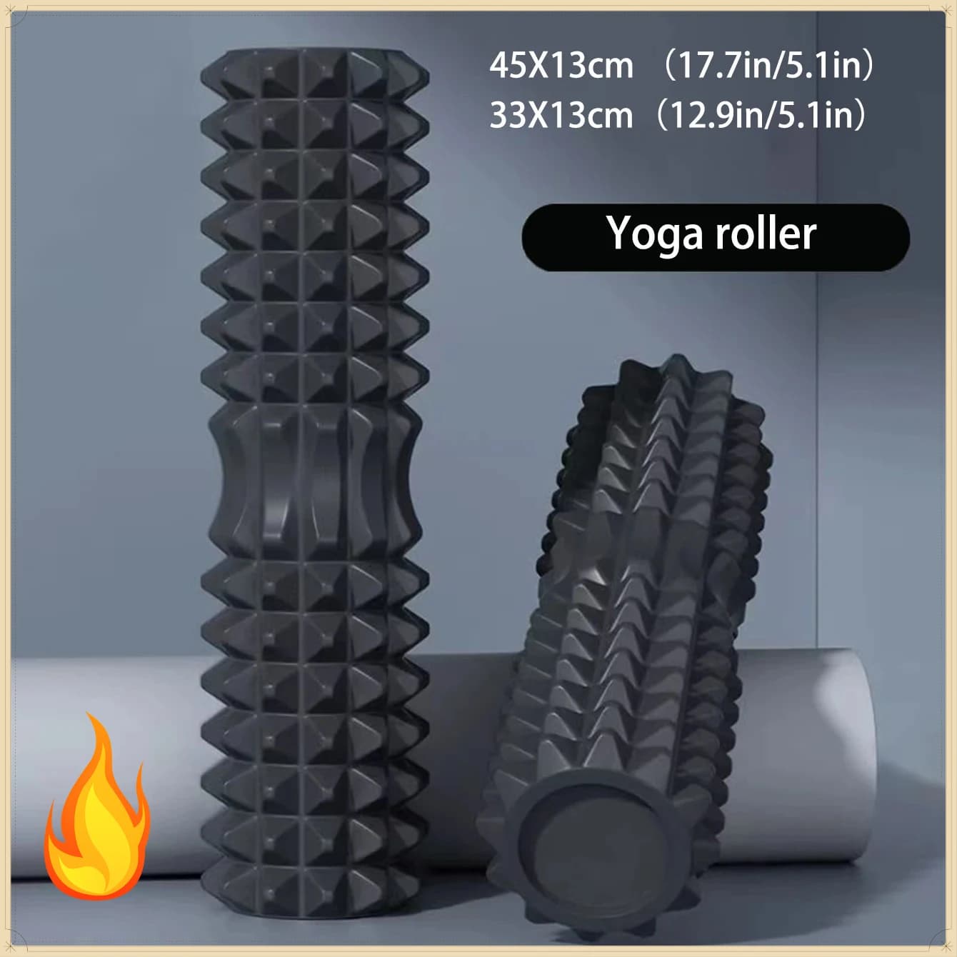 33/45cm Foam Roller Yoga Block Set Deep Tissue Muscle Massage Yoga Column Pilates Home Gym Fitness Equipment for Body Relaxation