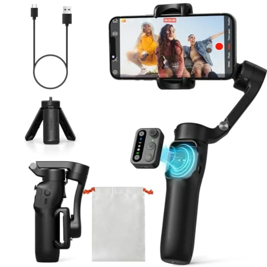 Gimbal hohem iSteady X3 SE Stabilizer for iPhone with Stackable Remote Control, Portable and Foldable 3 Axis