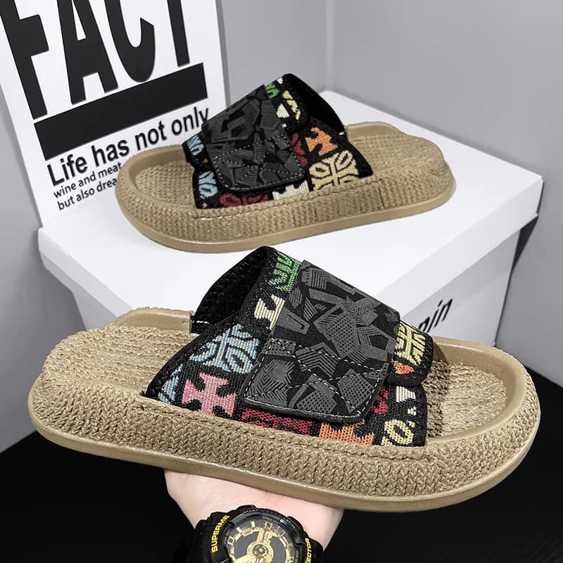 Ciabatte Estive da Uomo Taglie Forti con Cinturino Singolo, Trendy, Casual, Suola Morbida, Antiscivolo, Leggere, per Interni ed Esterni, da Spiaggia