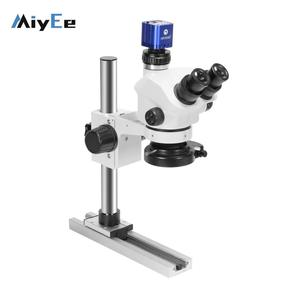 HY-5100-HG7045 7-50X Base con guida scorrevole Supporto per microscopio Fotocamera digitale Stereo Obiettivo trinoculare per riparazione cellulare Strumenti di saldatura