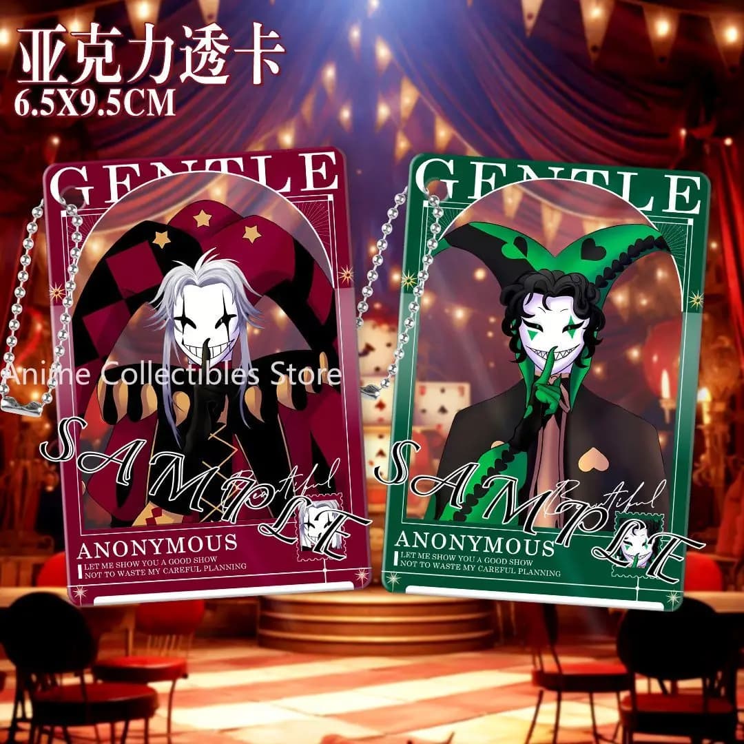 The Freak Circus Pierrot Cosplay Acrylic Soul Card Keychain Pendant Backpack Accessories Cartoon Gift